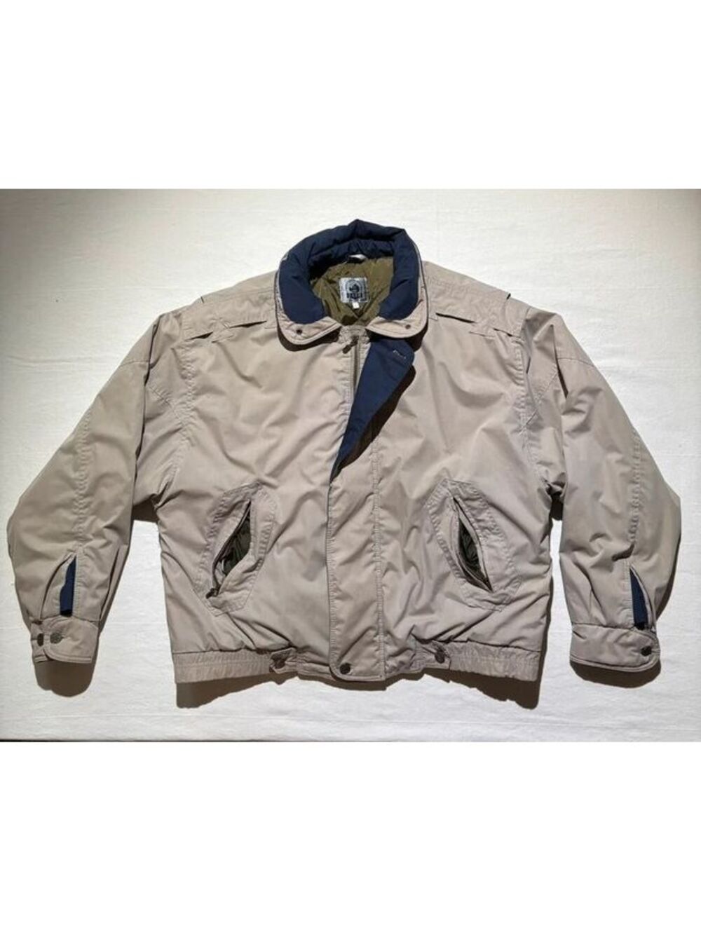 Vintage DASH Golf Jacket Mens Large Tan Quilted Lined Taiwan
